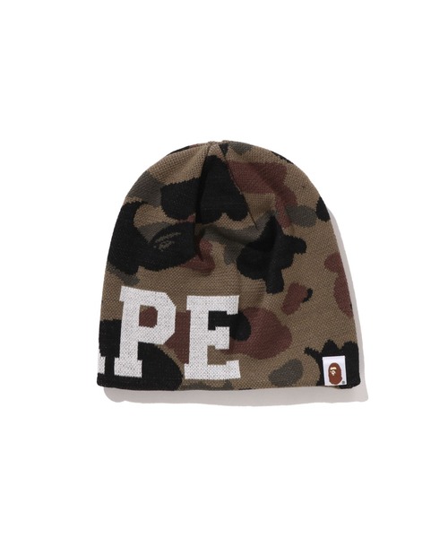 A BATHING APE（アベイシングエイプ）の「1ST CAMO KNIT CAP（ニットキャップ/ビーニー・メンズ・イエロー/オレンジ/グリーン・FREE）」の4枚目の写真