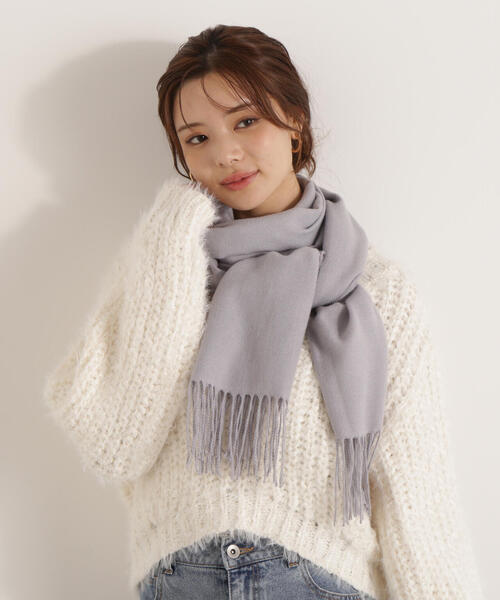 EDIT COLOGNE（エディットコロン）の「ツイル無地ストール（ストール/ショール・レディース・ベージュ/ブルー・ﾌﾘ-）」の9枚目の写真