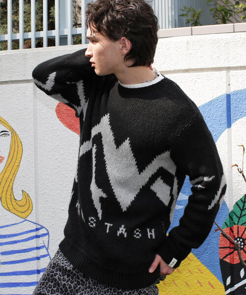 MANASTASH（マナスタッシュ）の「MANASTASH/マナスタッシュ/LOGO SWEATER（ニット/セーター・メンズ・ブラック/ブラウン・L/M/S/XL）」の5枚目の写真