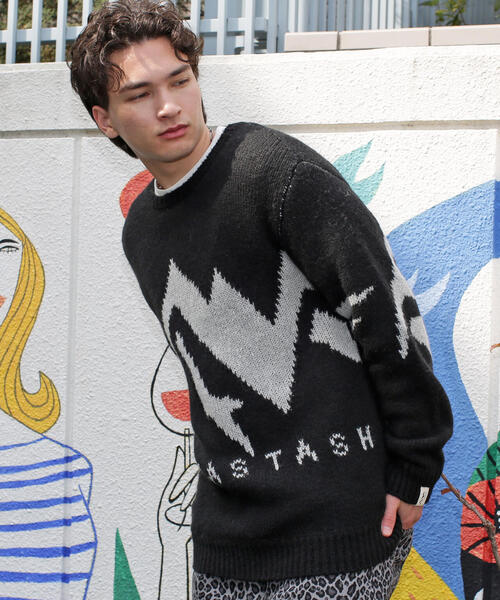 MANASTASH（マナスタッシュ）の「MANASTASH/マナスタッシュ/LOGO SWEATER（ニット/セーター・メンズ・ブラック/ブラウン・L/M/S/XL）」の6枚目の写真