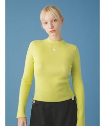 【限定カラー】リボン刺繍リブニットトップス