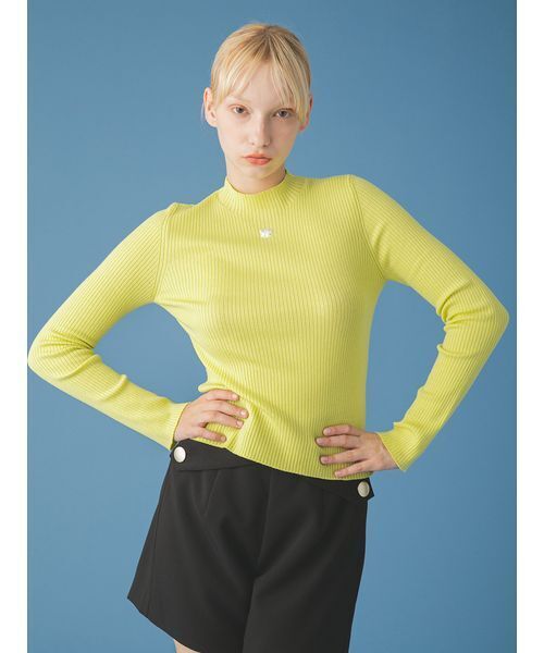 FURFUR（ファーファー）の「【限定カラー】リボン刺繍リブニットトップス（ニット/セーター・レディース・イエロー/レッド/ブラック/ホワイト・F）」の11枚目の写真