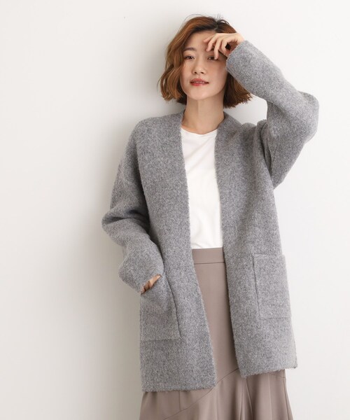 grove（グローブ）の「軽やかに着流す　ブークレニットコーディガン（カーディガン/ボレロ・レディース・ブラウン系その他/オフホワイト/グレー・02/03/01/04/05）」の14枚目の写真