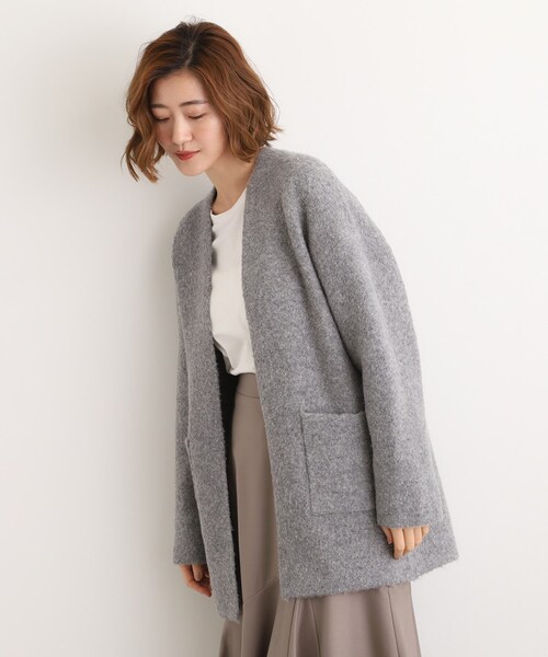 grove（グローブ）の「軽やかに着流す　ブークレニットコーディガン（カーディガン/ボレロ・レディース・ブラウン系その他/オフホワイト/グレー・02/03/01/04/05）」の15枚目の写真