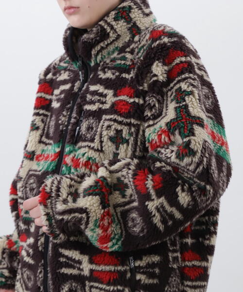 MANASTASH(マナスタッシュ)の「MANASTASH/マナスタッシュ CHIMAYO FLEECE JACKET/チマヨ フリースジャケット(ブルゾン・メンズ・ブラウン/ブラック・M/S/XL/L)」の12枚目の写真