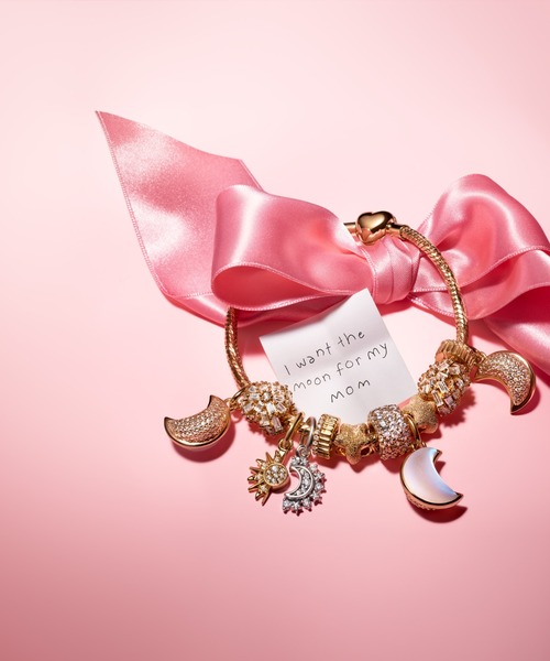 ハート クラスプ ファセット スネークチェーン ゴールド ブレスレット