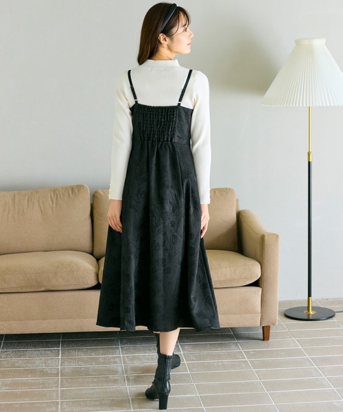 Feroux（フェルゥ）の「ジャガードキャミ ワンピース（ドレス・レディース・アイボリー系/ブラック系・SMALL/MEDIUM）」の5枚目の写真