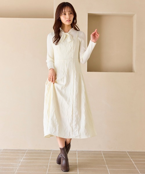 Feroux（フェルゥ）の「ジャガードキャミ ワンピース（ドレス・レディース・アイボリー系/ブラック系・SMALL/MEDIUM）」の6枚目の写真