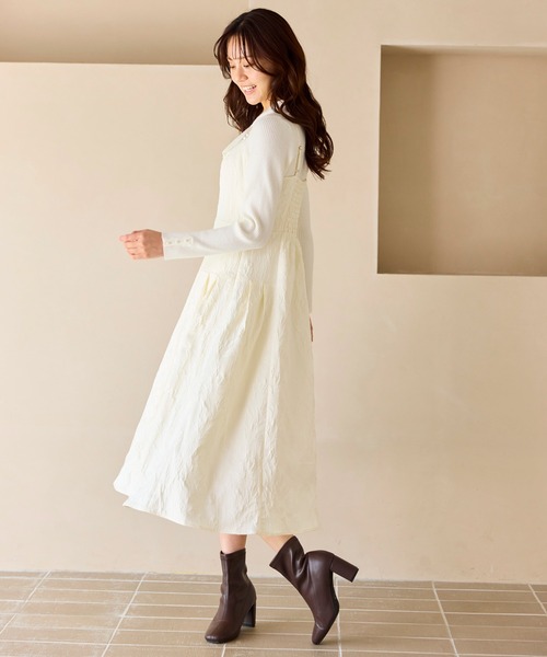 Feroux（フェルゥ）の「ジャガードキャミ ワンピース（ドレス・レディース・アイボリー系/ブラック系・SMALL/MEDIUM）」の7枚目の写真