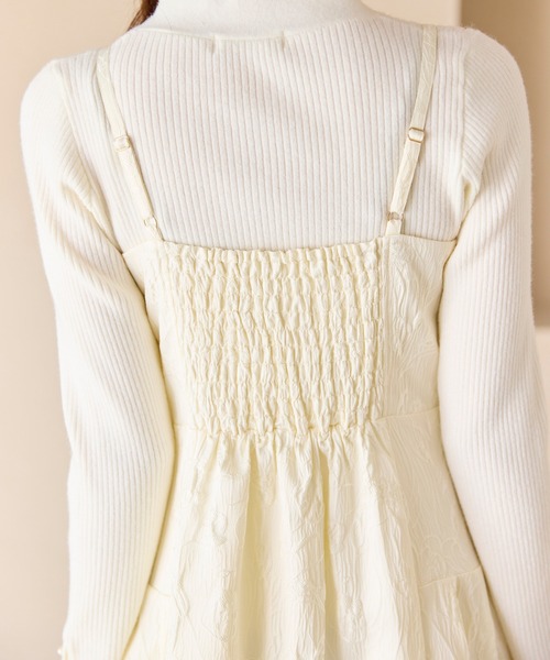 Feroux（フェルゥ）の「ジャガードキャミ ワンピース（ドレス・レディース・アイボリー系/ブラック系・SMALL/MEDIUM）」の9枚目の写真