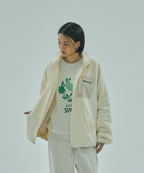 SPALDING（スポルディング）の「(SPALDING x ROSE BUD)ATHLETIC CLUB L/S SWEAT（スウェット・レディース・グレー/オフホワイト/チャコール・ONE SIZE）」の4枚目の写真