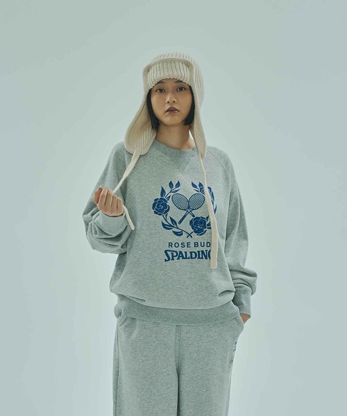 SPALDING（スポルディング）の「(SPALDING x ROSE BUD)ATHLETIC CLUB L/S SWEAT（スウェット・レディース・グレー/オフホワイト/チャコール・ONE SIZE）」の8枚目の写真