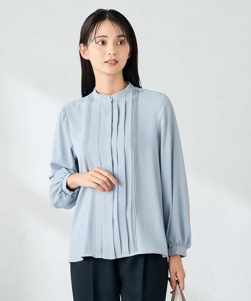 a.v.v(アーヴェヴェ)の「【洗える/WEB限定】ピンタックブラウス(シャツ/ブラウス・レディース・ホワイト/ネイビー/ダークインディゴブルー・42/40/36/38)」の4枚目の写真