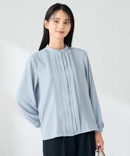 a.v.v(アーヴェヴェ)の「【洗える/WEB限定】ピンタックブラウス(シャツ/ブラウス・レディース・ホワイト/ネイビー/ダークインディゴブルー・42/40/36/38)」の5枚目の写真