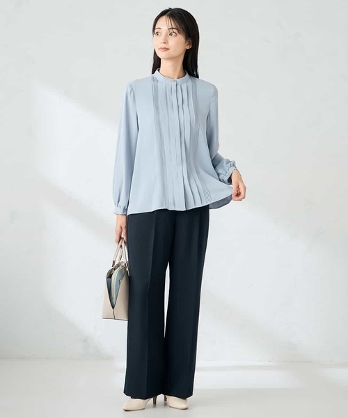 a.v.v(アーヴェヴェ)の「【洗える/WEB限定】ピンタックブラウス(シャツ/ブラウス・レディース・ホワイト/ネイビー/ダークインディゴブルー・42/40/36/38)」の10枚目の写真