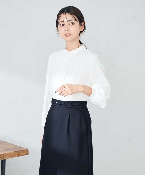 a.v.v(アーヴェヴェ)の「【洗える/WEB限定】ピンタックブラウス(シャツ/ブラウス・レディース・ホワイト/ネイビー/ダークインディゴブルー・42/40/36/38)」の18枚目の写真
