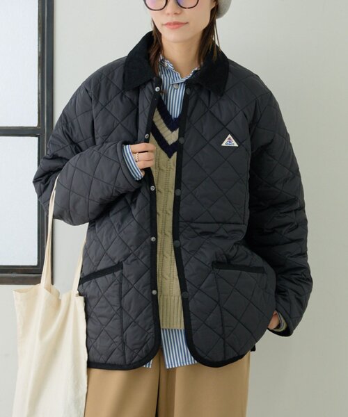 GEVACO（ゲバコ）の「【軽量/洗える】【GEVACO】キルトミドルコート（ブルゾン・レディース・カーキ/ブラック・LARGE/MEDIUM）」の5枚目の写真