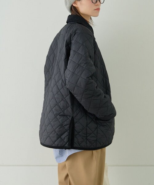 GEVACO（ゲバコ）の「【軽量/洗える】【GEVACO】キルトミドルコート（ブルゾン・レディース・カーキ/ブラック・LARGE/MEDIUM）」の9枚目の写真