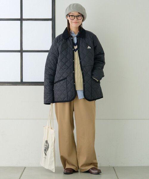 GEVACO（ゲバコ）の「【軽量/洗える】【GEVACO】キルトミドルコート（ブルゾン・レディース・カーキ/ブラック・LARGE/MEDIUM）」の10枚目の写真