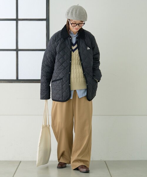 GEVACO（ゲバコ）の「【軽量/洗える】【GEVACO】キルトミドルコート（ブルゾン・レディース・カーキ/ブラック・LARGE/MEDIUM）」の11枚目の写真