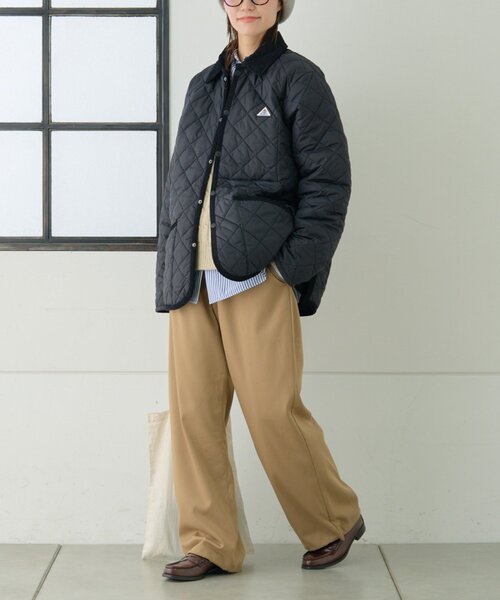 GEVACO（ゲバコ）の「【軽量/洗える】【GEVACO】キルトミドルコート（ブルゾン・レディース・カーキ/ブラック・LARGE/MEDIUM）」の12枚目の写真
