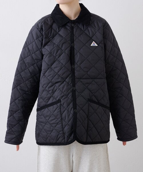 GEVACO（ゲバコ）の「【軽量/洗える】【GEVACO】キルトミドルコート（ブルゾン・レディース・カーキ/ブラック・LARGE/MEDIUM）」の14枚目の写真