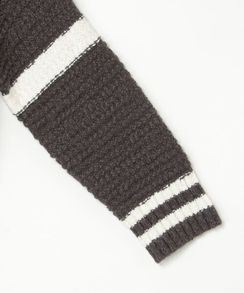 notch.（ノッチ）の「オーバーサイズチルデンニット（ニット/セーター・レディース・チャコール/オフホワイト/グレー・M）」の7枚目の写真