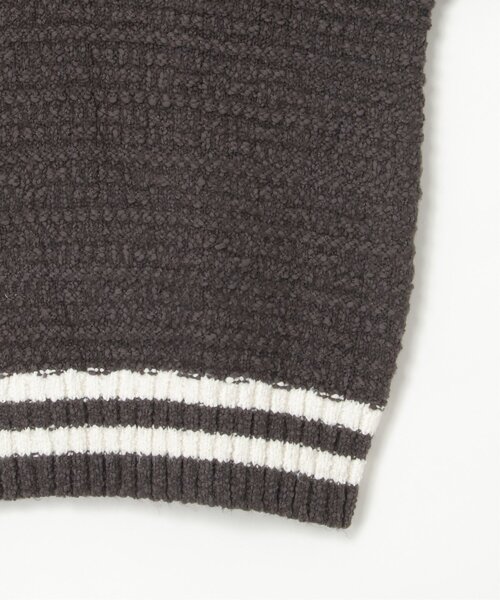 notch.（ノッチ）の「オーバーサイズチルデンニット（ニット/セーター・レディース・チャコール/オフホワイト/グレー・M）」の6枚目の写真