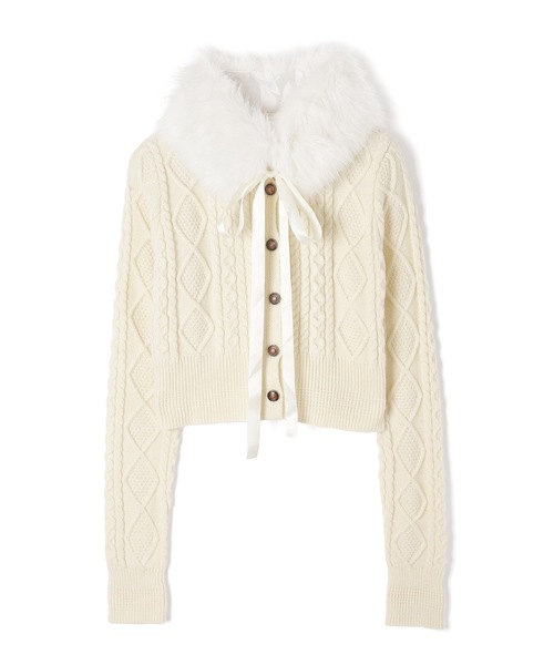 M DOLLY(エムドリー)の「fur tippet aurora knit set up/ファーティペットアウローラニットセットアップ(セットアップ・レディース・グレー/アイボリー・FREE)」の14枚目の写真