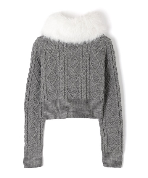 M DOLLY(エムドリー)の「fur tippet aurora knit set up/ファーティペットアウローラニットセットアップ(セットアップ・レディース・グレー/アイボリー・FREE)」の16枚目の写真