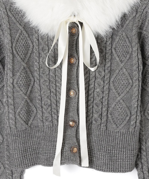 M DOLLY(エムドリー)の「fur tippet aurora knit set up/ファーティペットアウローラニットセットアップ(セットアップ・レディース・グレー/アイボリー・FREE)」の20枚目の写真