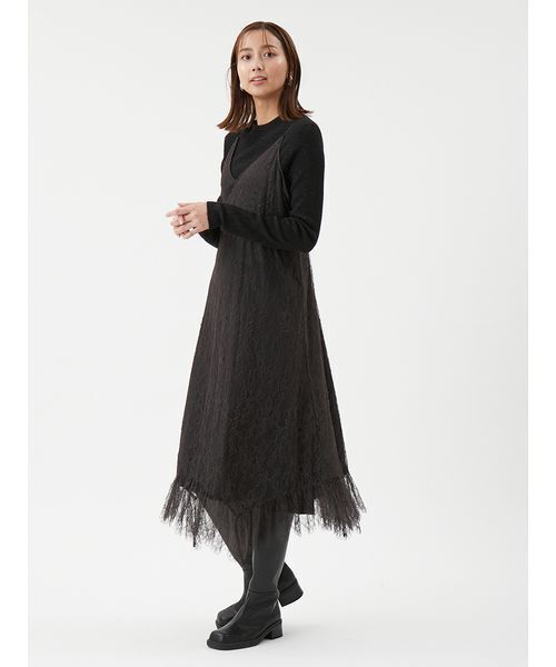 Mila Owen(ミラオーウェン)の「イレヘムデザインレースキャミワンピース(ワンピース・レディース・ホワイト/ブラック・0/1)」の5枚目の写真