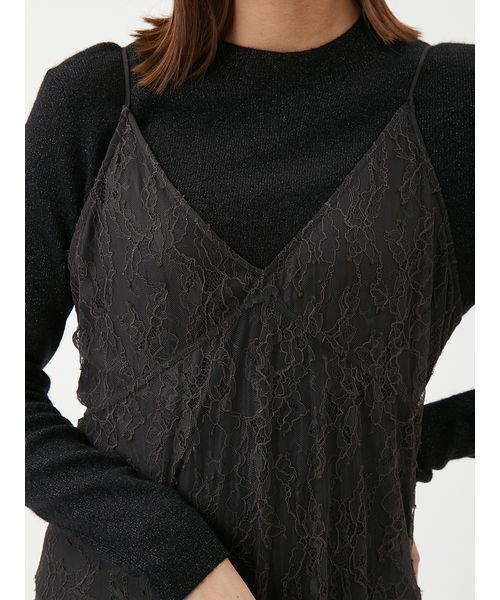 Mila Owen(ミラオーウェン)の「イレヘムデザインレースキャミワンピース(ワンピース・レディース・ホワイト/ブラック・0/1)」の8枚目の写真