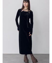 MURUA | ストリングベロアワンピース(ワンピース)