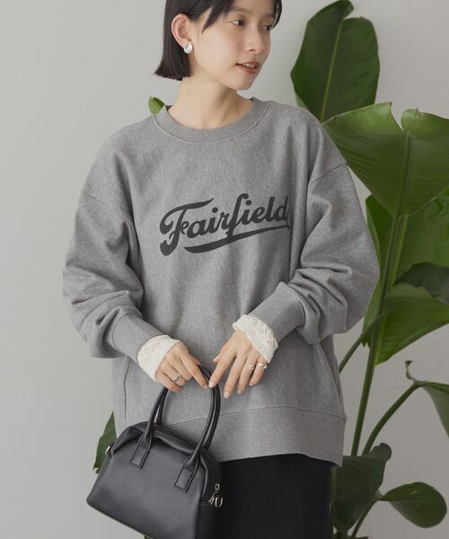 AMERICAN HOLIC(アメリカンホリック)の「Fairfield フロッキースウェットプルオーバー(スウェット・レディース・ボルドー/ネイビー/グレー系その他/ブラック・M/L)」の10枚目の写真