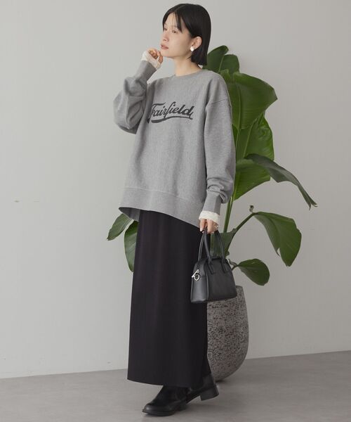 AMERICAN HOLIC(アメリカンホリック)の「Fairfield フロッキースウェットプルオーバー(スウェット・レディース・ボルドー/ネイビー/グレー系その他/ブラック・M/L)」の7枚目の写真