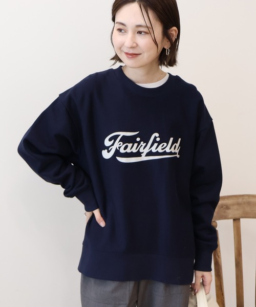 AMERICAN HOLIC(アメリカンホリック)の「Fairfield フロッキースウェットプルオーバー(スウェット・レディース・ボルドー/ネイビー/グレー系その他/ブラック・M/L)」の3枚目の写真