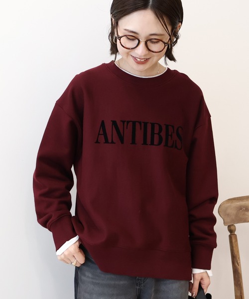 AMERICAN HOLIC(アメリカンホリック)の「Fairfield フロッキースウェットプルオーバー(スウェット・レディース・ボルドー/ネイビー/グレー系その他/ブラック・M/L)」の4枚目の写真