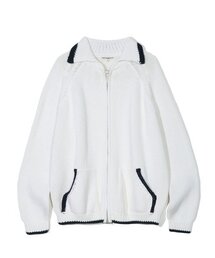 PARTIMENTO（パルティメント）の「Heavyweight cotton knit jacket bone white（カーディガン/ボレロ）」