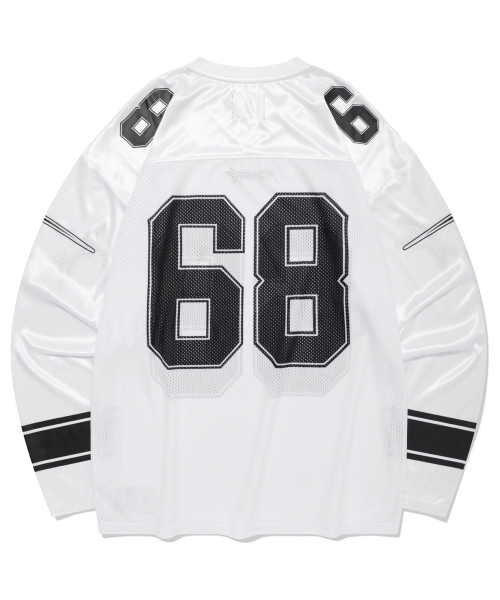 Retriever Club（レトリーバークラブ）の「68 LONG FOOTBALL JERSEY [WHITE]（Tシャツ/カットソー・レディース・その他・SMALL/MEDIUM/LARGE）」の3枚目の写真
