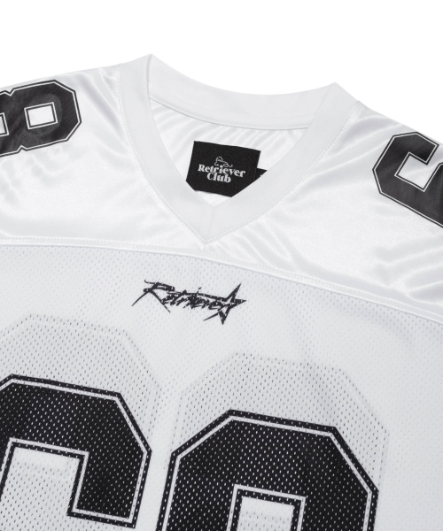 Retriever Club（レトリーバークラブ）の「68 LONG FOOTBALL JERSEY [WHITE]（Tシャツ/カットソー・レディース・その他・SMALL/MEDIUM/LARGE）」の4枚目の写真