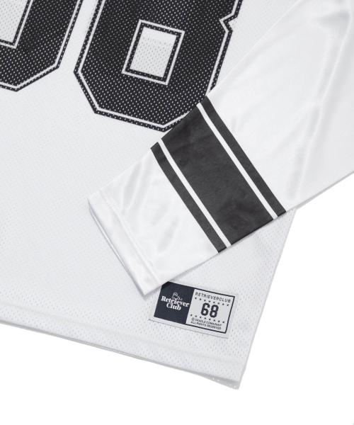Retriever Club（レトリーバークラブ）の「68 LONG FOOTBALL JERSEY [WHITE]（Tシャツ/カットソー・レディース・その他・SMALL/MEDIUM/LARGE）」の8枚目の写真