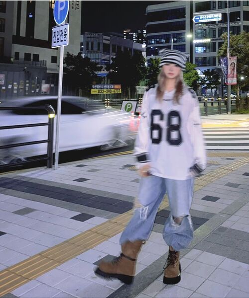 Retriever Club（レトリーバークラブ）の「68 LONG FOOTBALL JERSEY [WHITE]（Tシャツ/カットソー・レディース・その他・SMALL/MEDIUM/LARGE）」の13枚目の写真