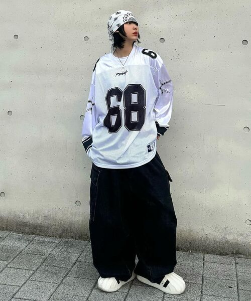 Retriever Club（レトリーバークラブ）の「68 LONG FOOTBALL JERSEY [WHITE]（Tシャツ/カットソー・レディース・その他・SMALL/MEDIUM/LARGE）」の14枚目の写真