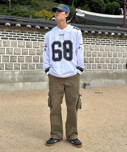 Retriever Club（レトリーバークラブ）の「68 LONG FOOTBALL JERSEY [WHITE]（Tシャツ/カットソー・レディース・その他・SMALL/MEDIUM/LARGE）」の22枚目の写真