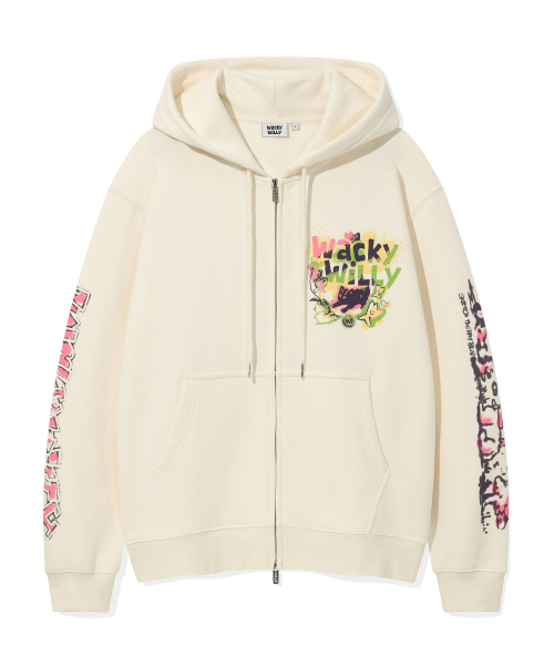 Wacky WiLLy（ワッキーウィリー）の「スプレーグラフィックフードジップアップクリーム（パーカー・レディース・その他・SMALL/MEDIUM/LARGE/X-LARGE）」の2枚目の写真