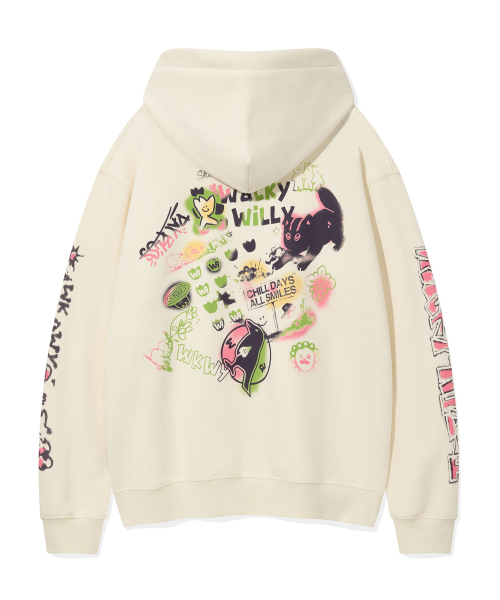 Wacky WiLLy（ワッキーウィリー）の「スプレーグラフィックフードジップアップクリーム（パーカー・レディース・その他・SMALL/MEDIUM/LARGE/X-LARGE）」の3枚目の写真