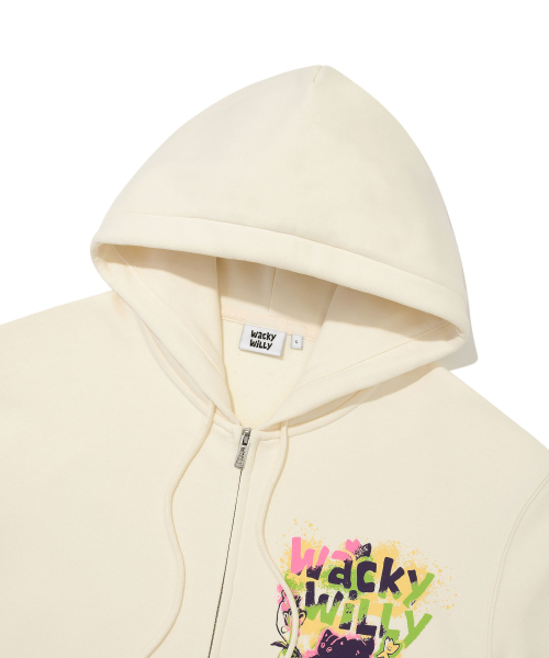 Wacky WiLLy（ワッキーウィリー）の「スプレーグラフィックフードジップアップクリーム（パーカー・レディース・その他・SMALL/MEDIUM/LARGE/X-LARGE）」の4枚目の写真