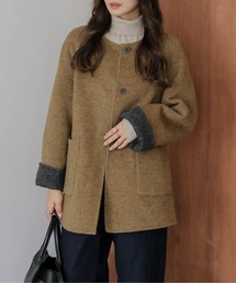 SUGAR BISKET | リバーシブルノーカラーコート(ノーカラーコート)