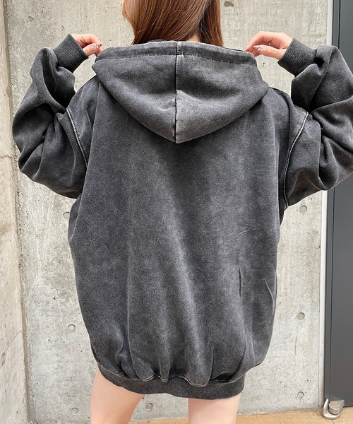 セール】英字パッチ付ピグメントジップパーカー（パーカー）｜ROGER